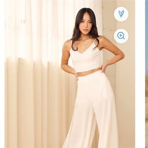 Lulu’s two-piece white jumpsuit size medium